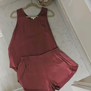 Lunya Washable Silk Sleep Set in Rose Petal